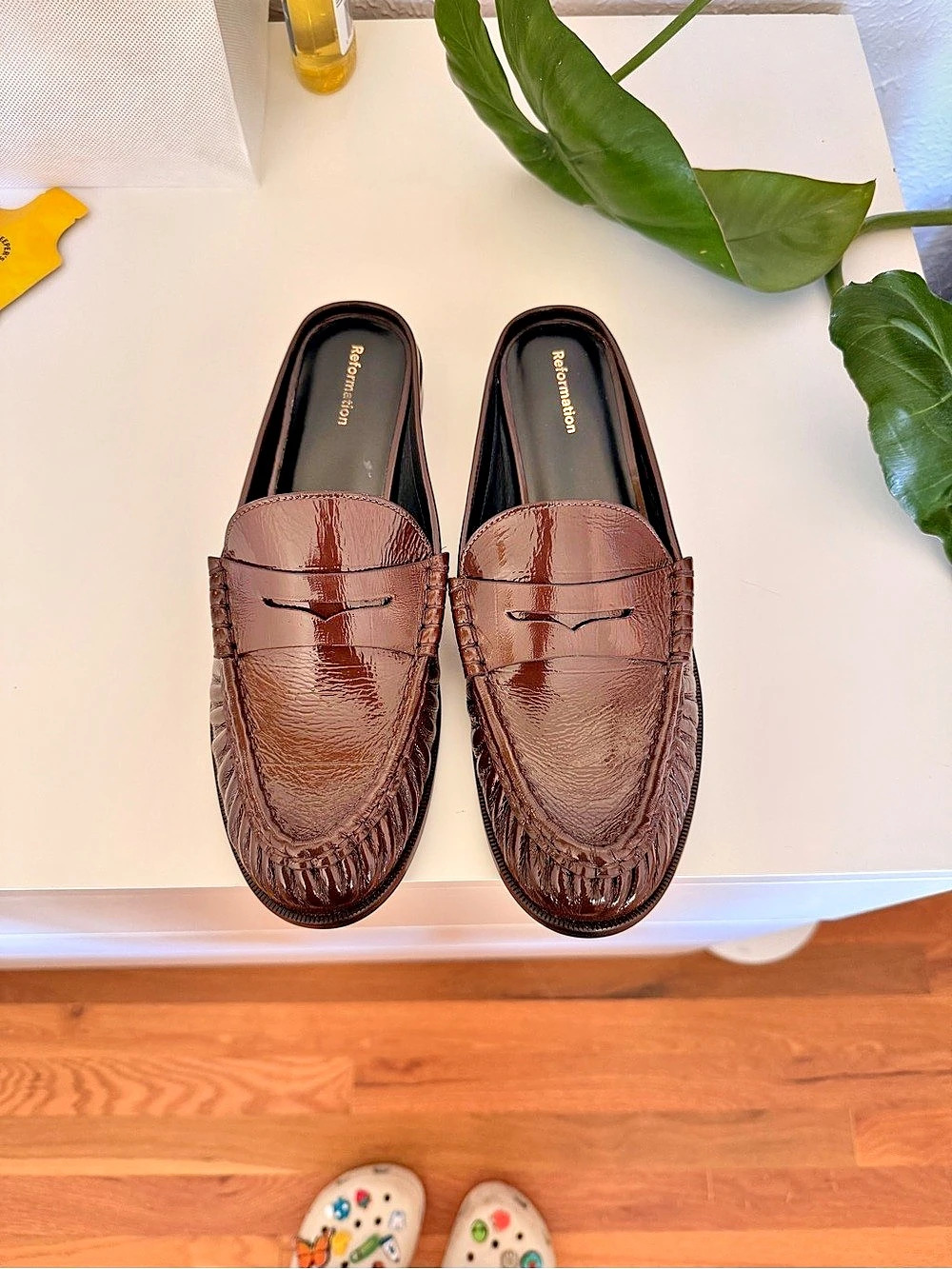 Reformation Francine Loafer Mule Brown